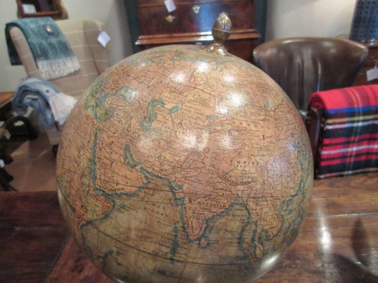 Antique French 10" Plaster Terrestrial Globe - Image 5