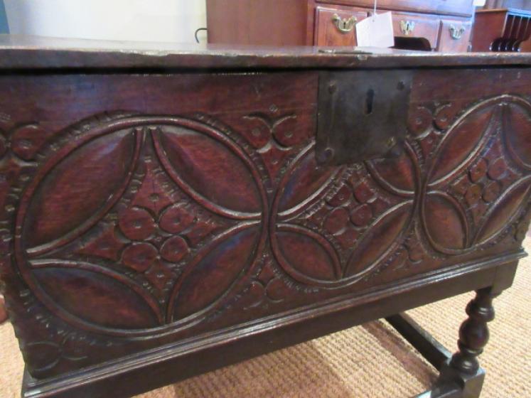 Early Georgian Period Oak Bible Box on Stand - Image 2