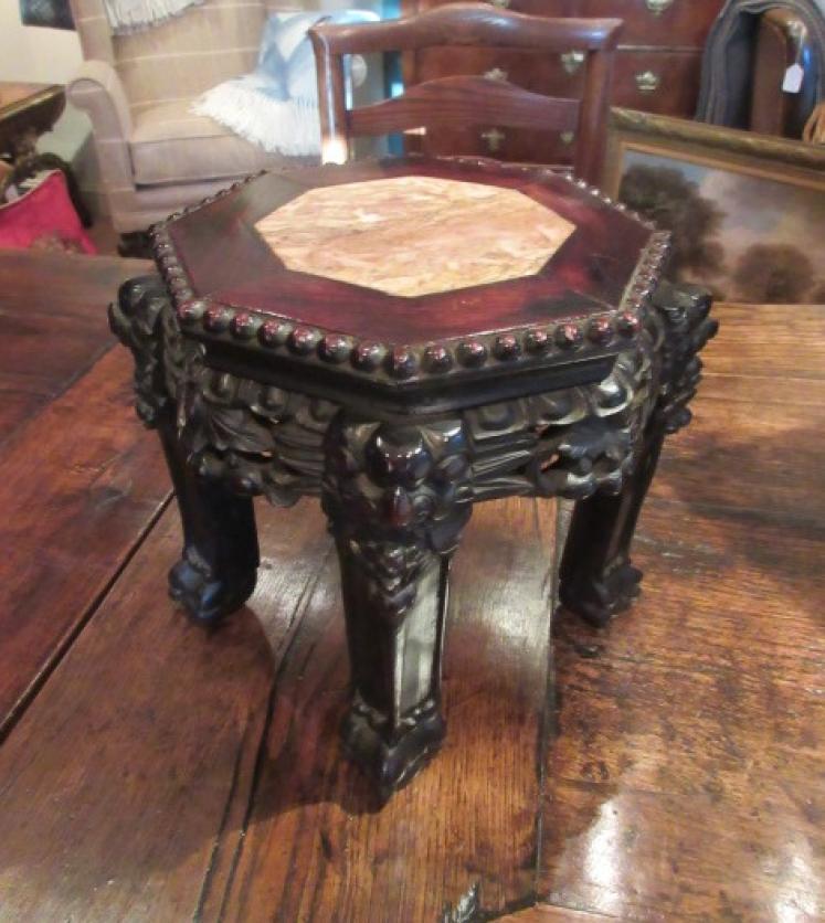 19th Century Oriental Hardwood Plant Stand - Image 1