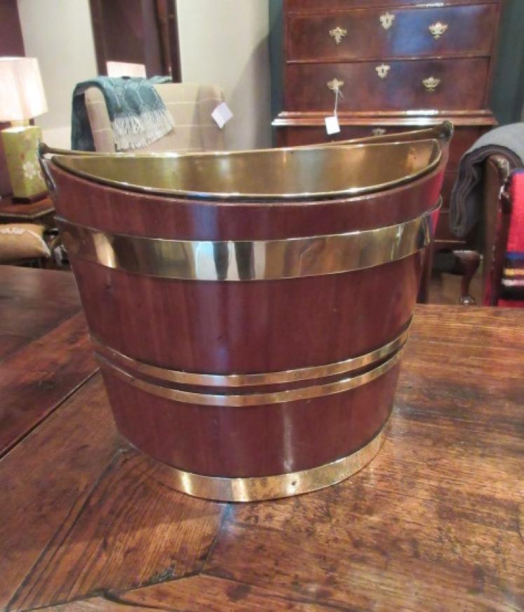 George III Period Mahogany Peat Bucket - Image 1