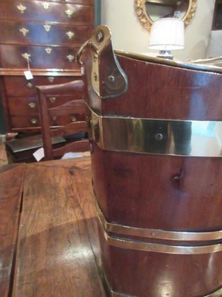 George III Period Mahogany Peat Bucket - Image 3