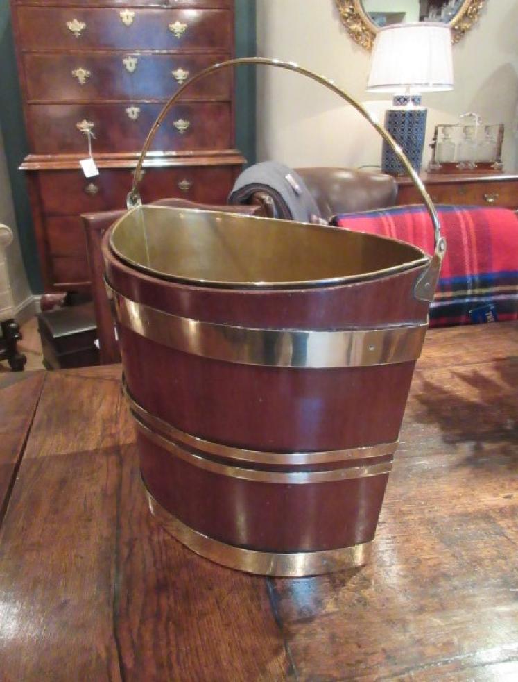 George III Period Mahogany Peat Bucket - Image 4