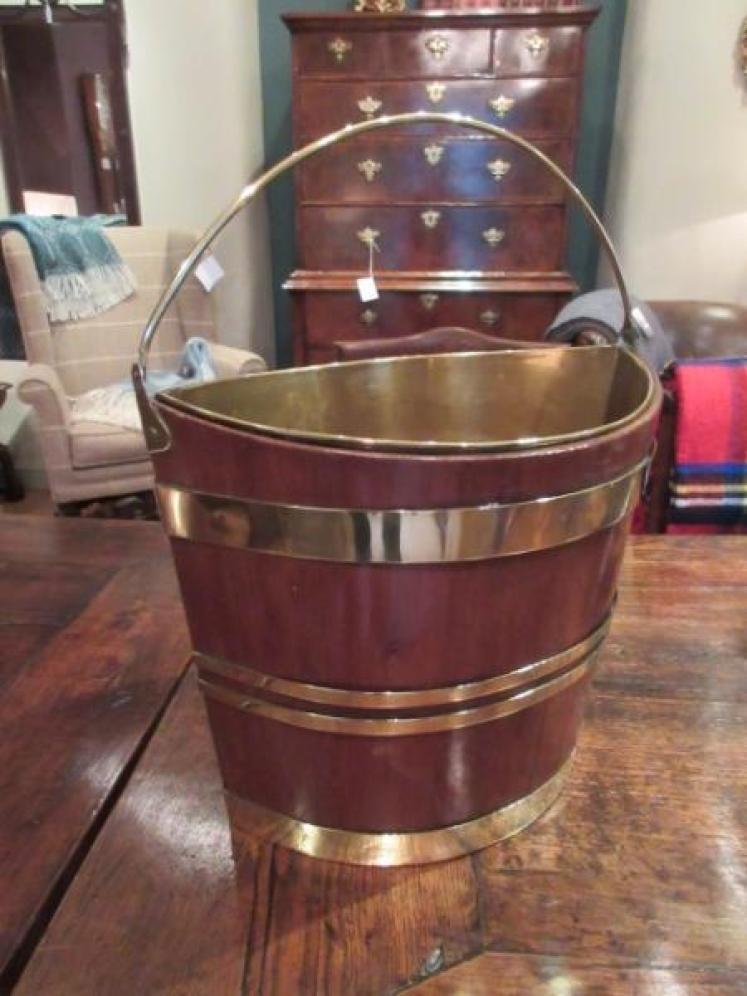 George III Period Mahogany Peat Bucket - Image 5