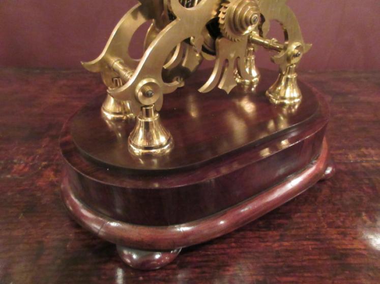 Fine Early Victorian Rosewood Fusee Skeleton Clock - Image 5