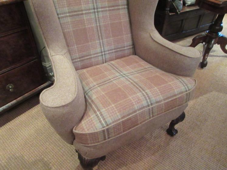 Top Quality Mid Victorian Upholstered Wing Armchair - Image 2
