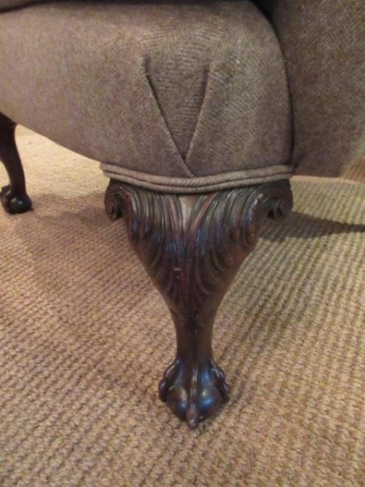 Top Quality Mid Victorian Upholstered Wing Armchair - Image 3