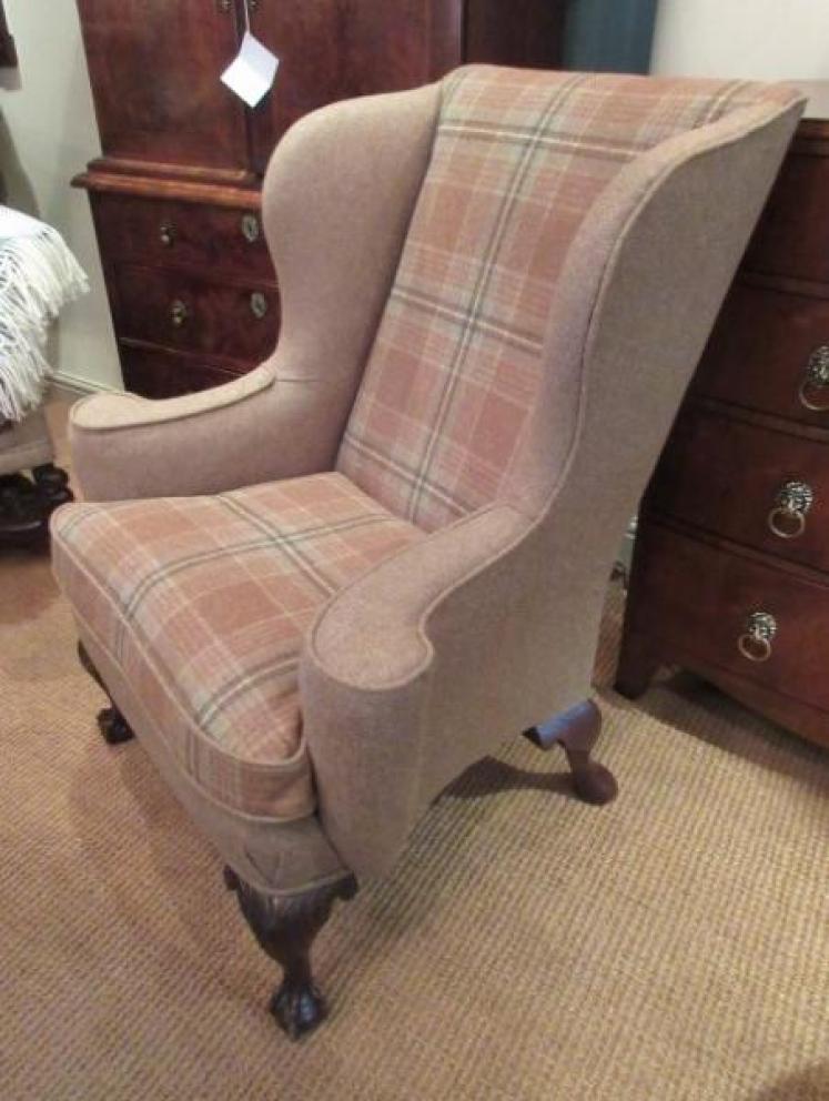 Top Quality Mid Victorian Upholstered Wing Armchair - Image 4
