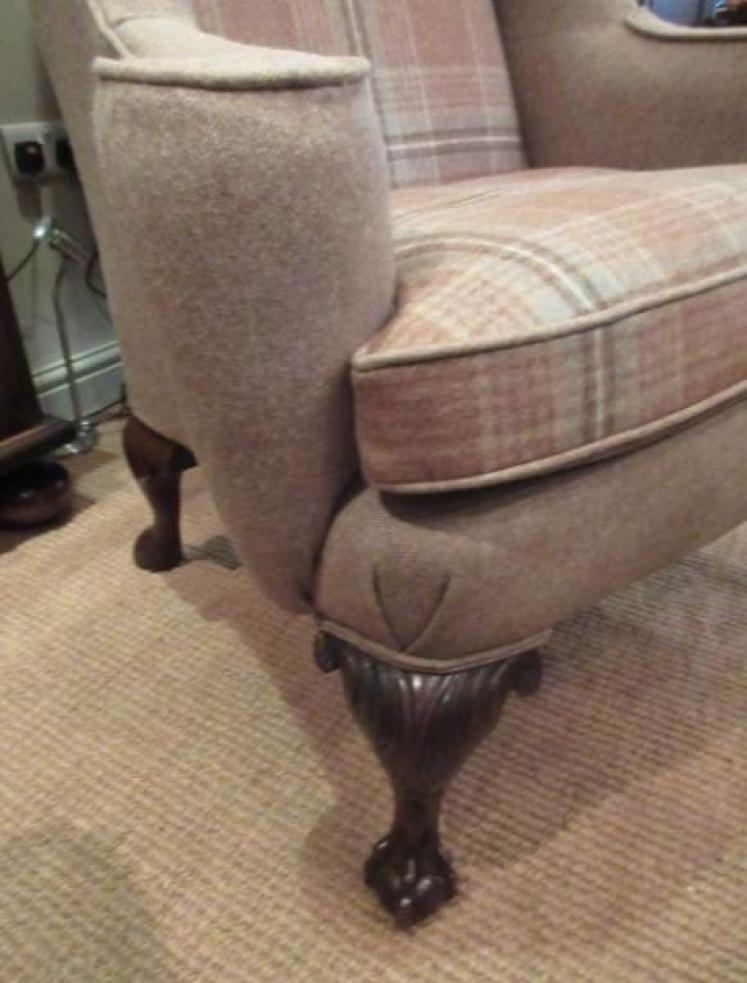 Top Quality Mid Victorian Upholstered Wing Armchair - Image 5
