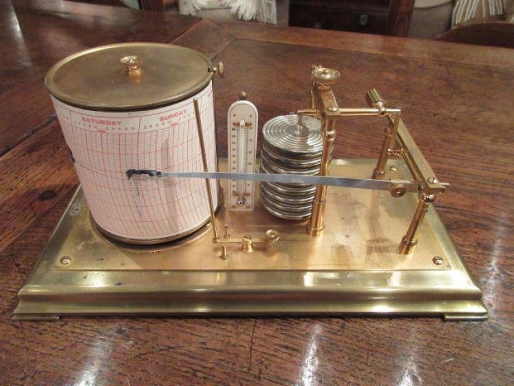 Top Quality Victorian Gilt Brass Barograph - Image 2