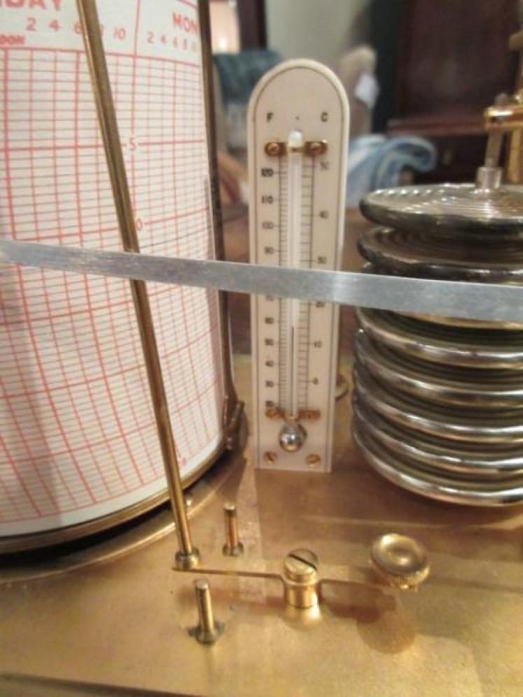 Top Quality Victorian Gilt Brass Barograph - Image 3