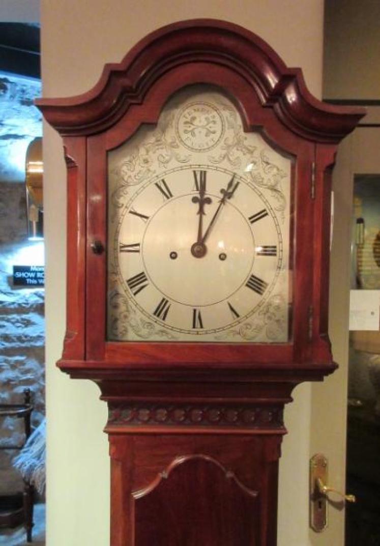 Fine Sheraton Inlaid Weight Driven Grandmother Clock - Image 1