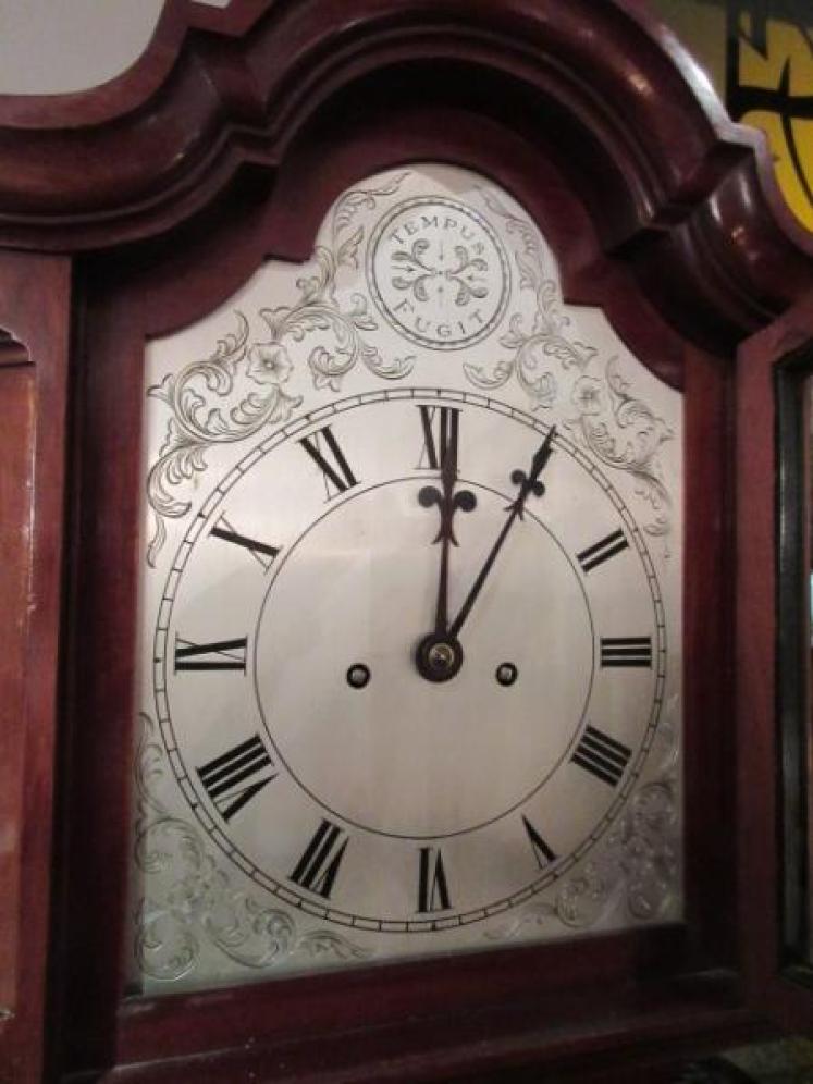 Fine Sheraton Inlaid Weight Driven Grandmother Clock - Image 2