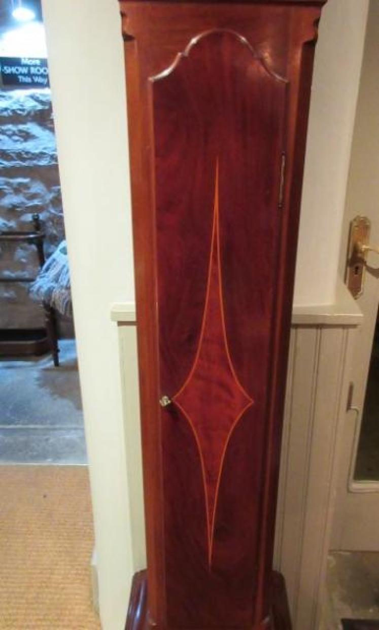 Fine Sheraton Inlaid Weight Driven Grandmother Clock - Image 3
