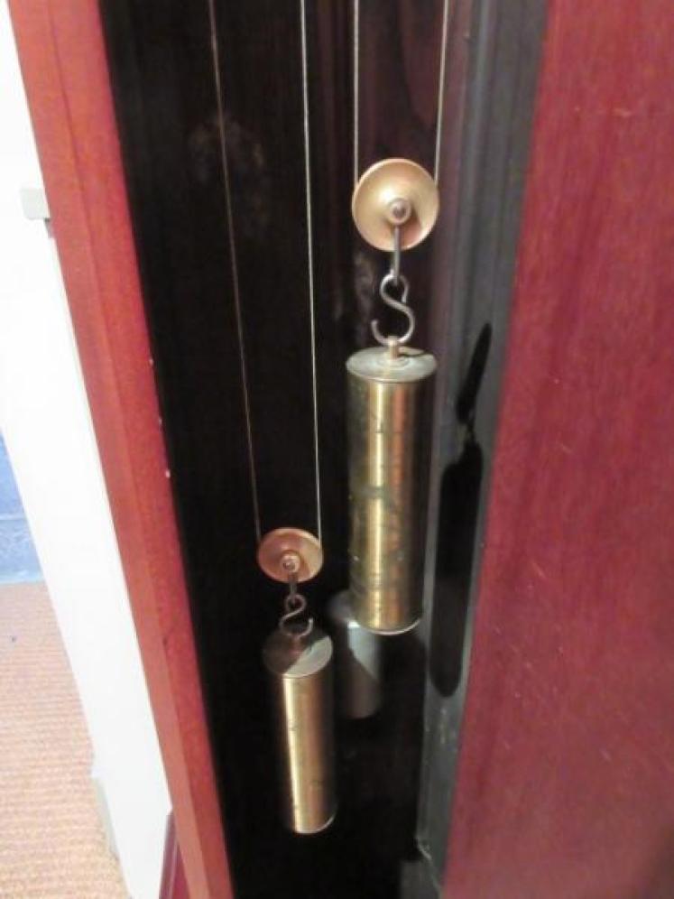 Fine Sheraton Inlaid Weight Driven Grandmother Clock - Image 4