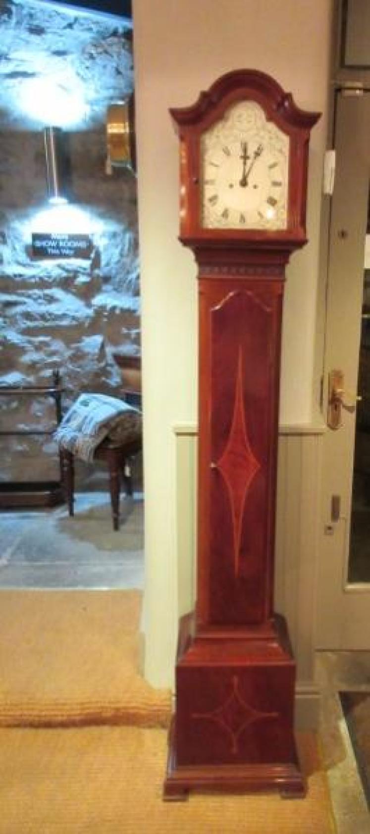 Fine Sheraton Inlaid Weight Driven Grandmother Clock - Image 5