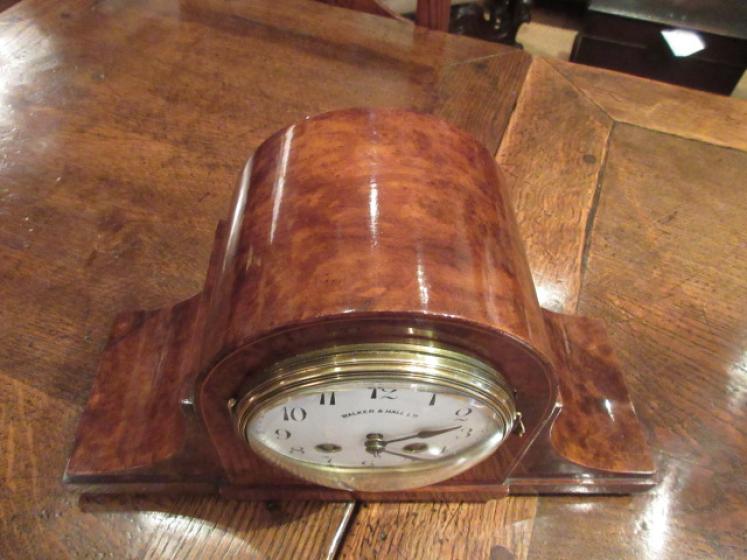 Late 19th Century Burr Walnut Inlaid Striking Mantel Clock - Image 2