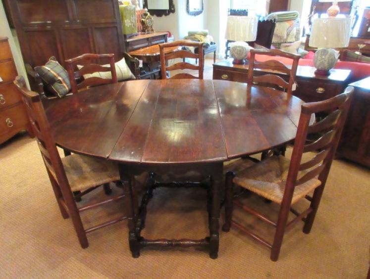 Large George II Period Oval Oak Gateleg Table - Image 1