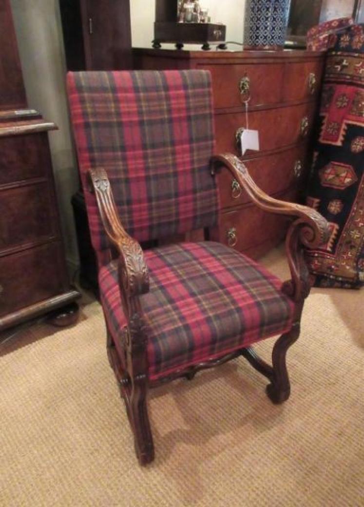 Late 19th Century Foliage Carved Open Armchair - Image 1