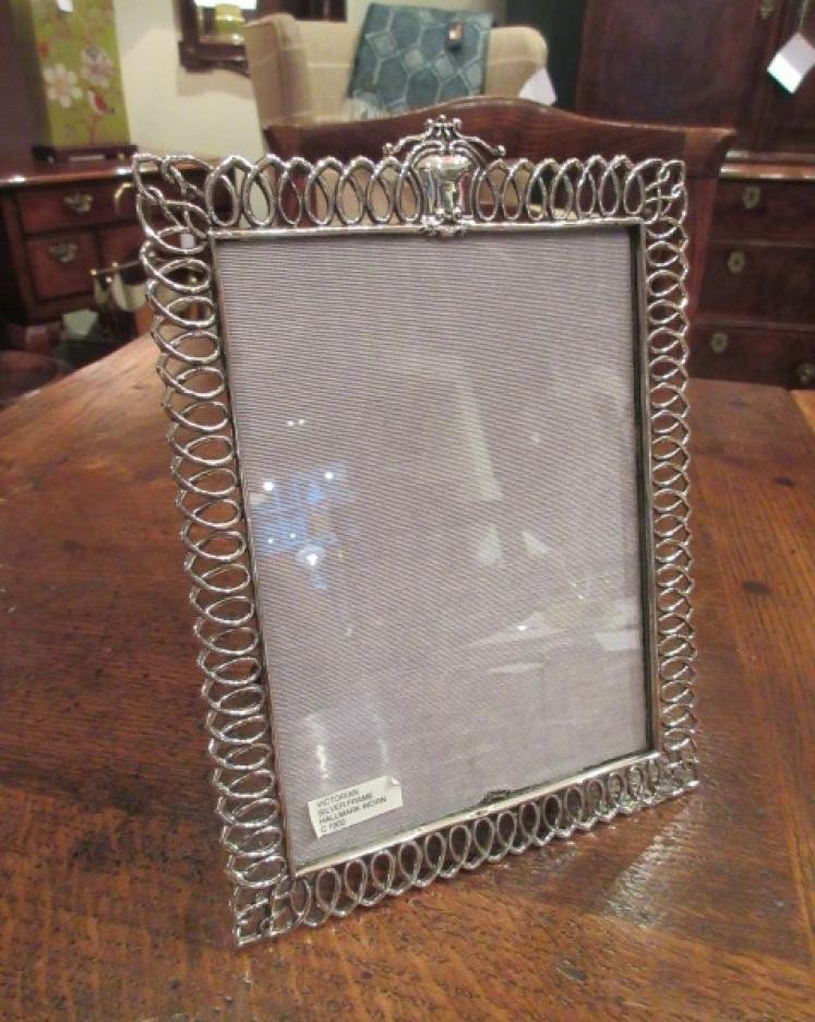 Large Victorian Silver Pierced Surround Photo Frame - Image 1