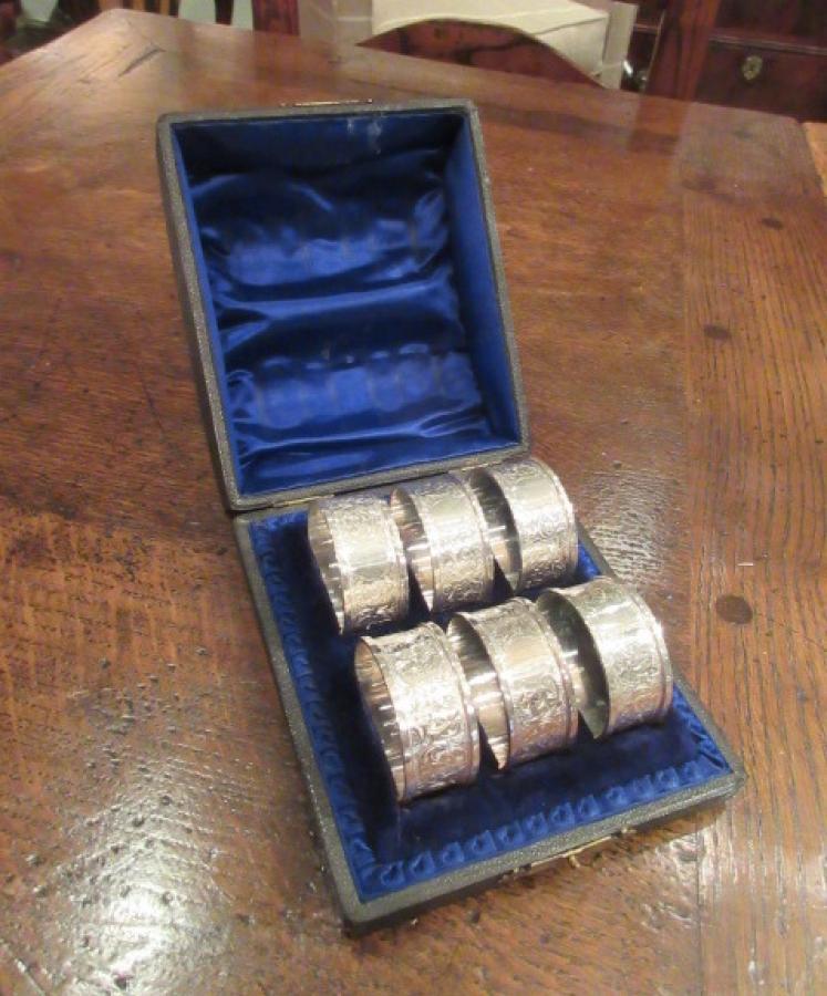 Victorian Silver Napkin Ring Cased Set - Image 1