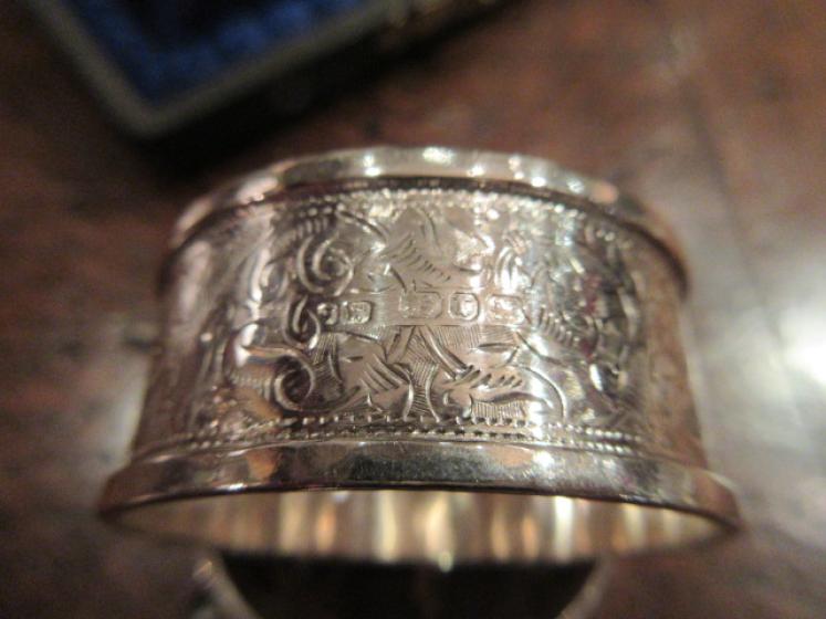 Victorian Silver Napkin Ring Cased Set - Image 4