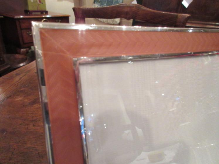 Large Art Deco Period Silver & Enamel Photo Frame  - Image 2