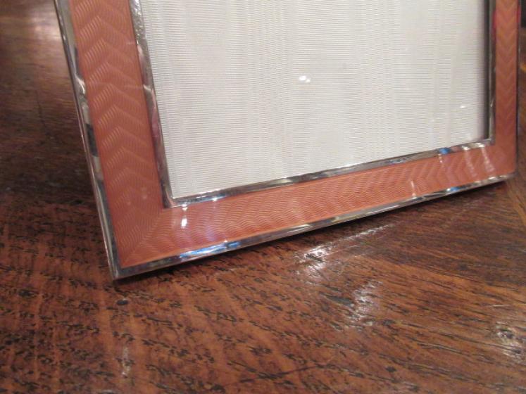 Large Art Deco Period Silver & Enamel Photo Frame  - Image 3