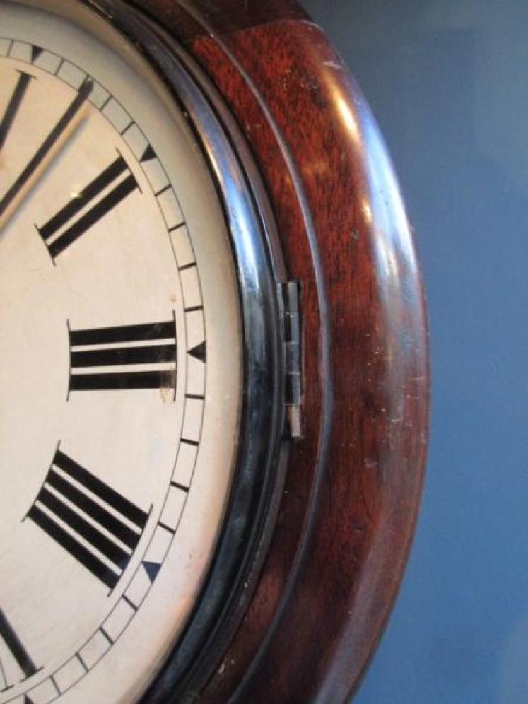 Genuine Ex RAF Mahogany 14" Fusee Dial Wall Clock - Image 5