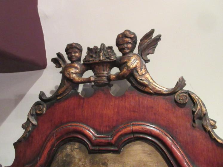Early Victorian Mahogany Painted Panel Wall Mirror - Image 5