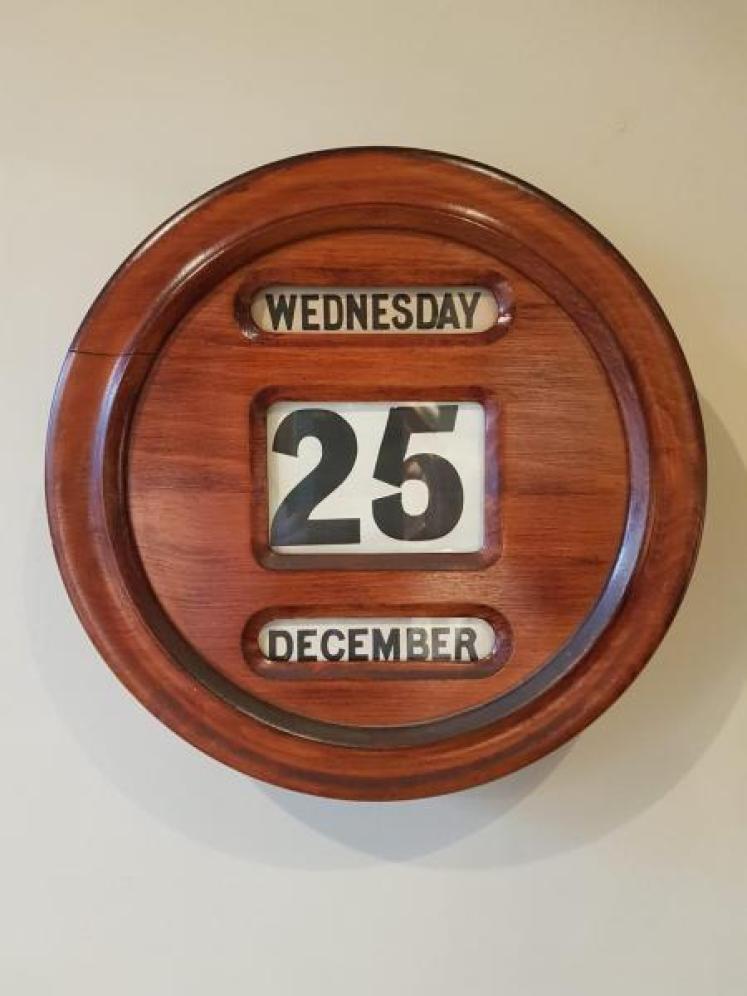 Victorian Walnut Perpetual Wall Calendar - Image 1