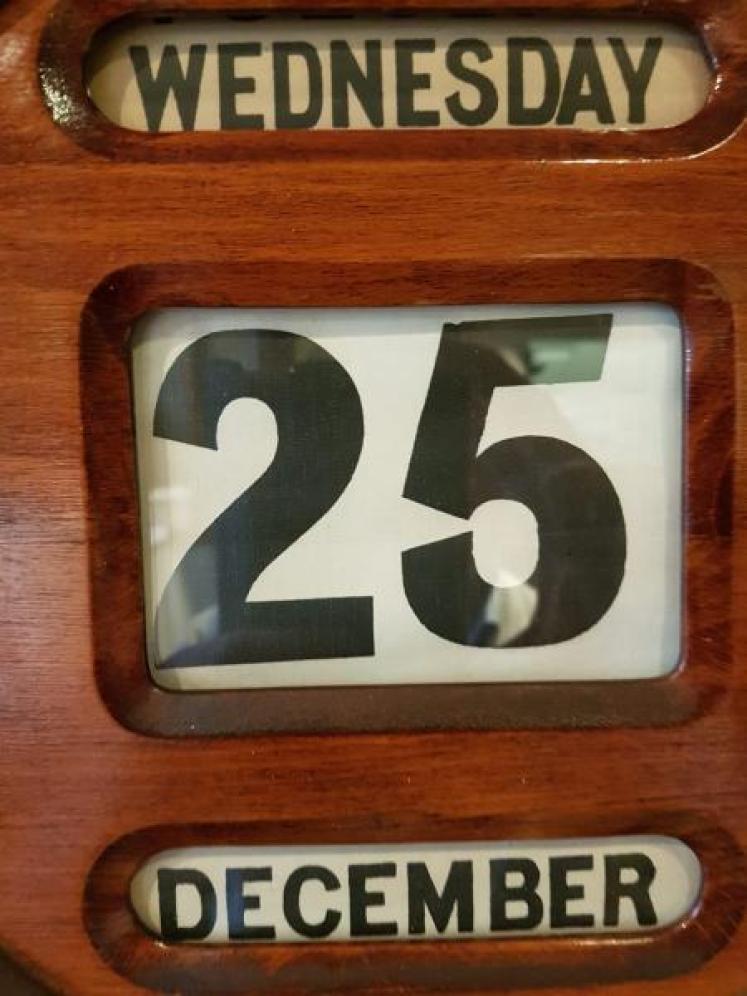 Victorian Walnut Perpetual Wall Calendar - Image 2