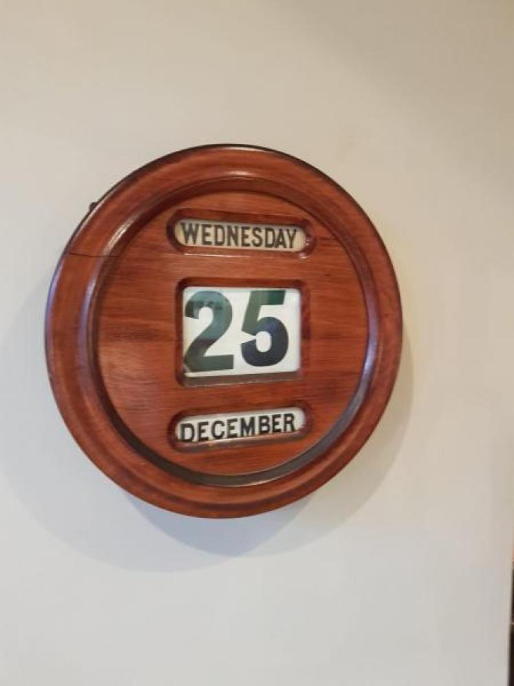 Victorian Walnut Perpetual Wall Calendar - Image 4