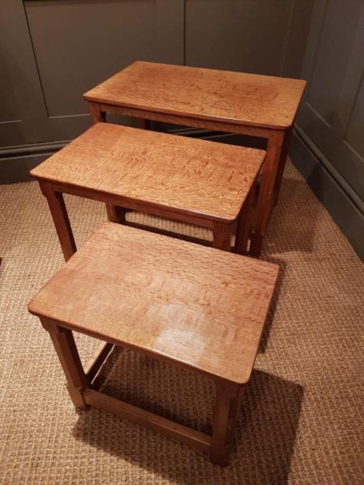 Nest of Mouseman Occasional Tables - Image 2