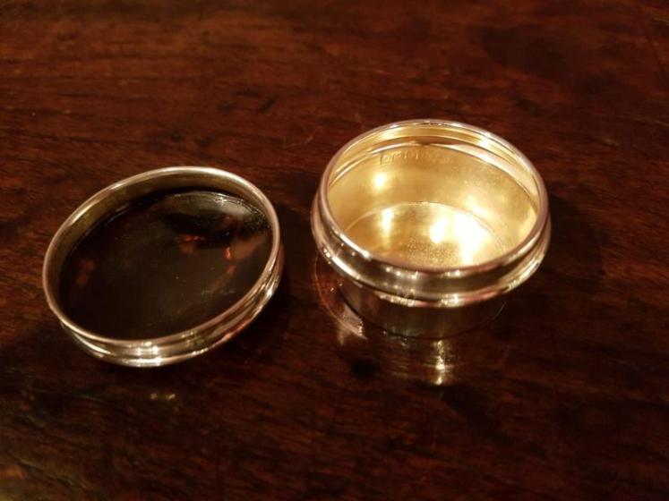 George V Period Silver & Tortoiseshell Rouge Pot - Image 2