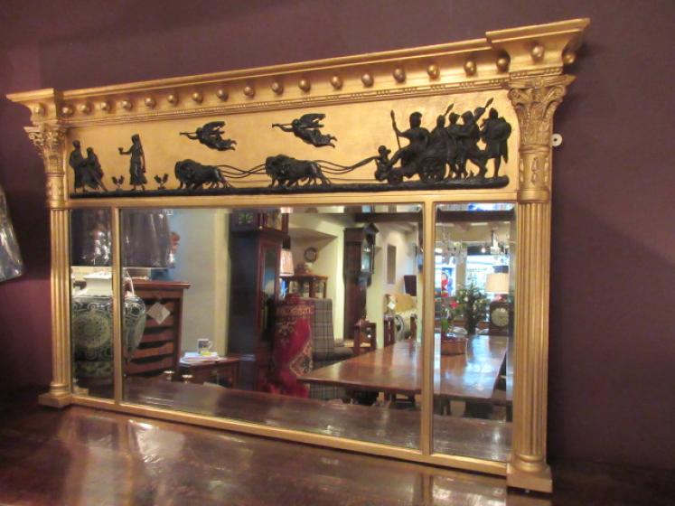 Regency Period Timber & Plaster Gilt Over Mantle Mirror - Image 1