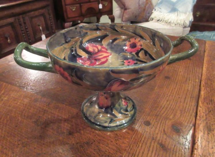Early Moorcroft Spanish Twin Handled Pedestal Bowl - Image 1