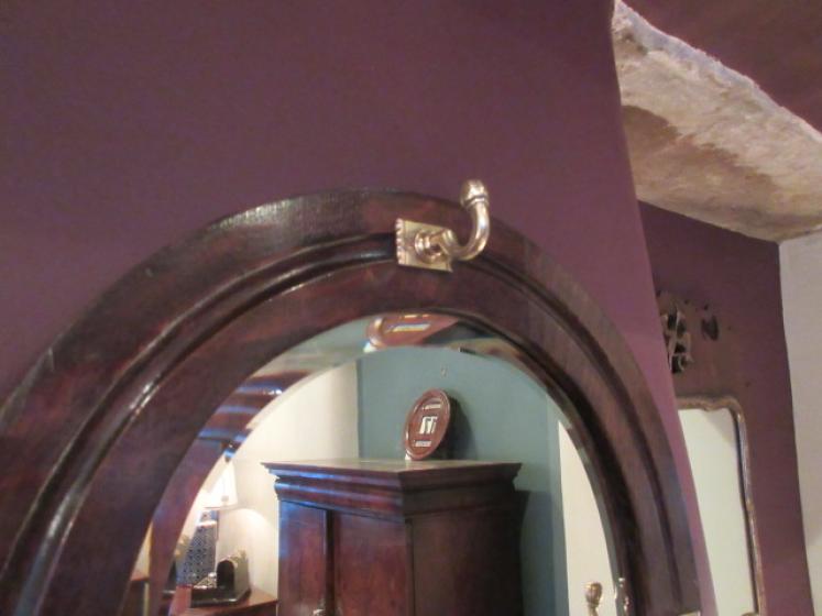 Late 19th Century Polished Oak 'Horseshoe' Hall Mirror - Image 2
