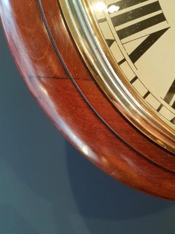 Mid Victorian Mahogany 12" Fusee Dial Wall Clock - Image 2