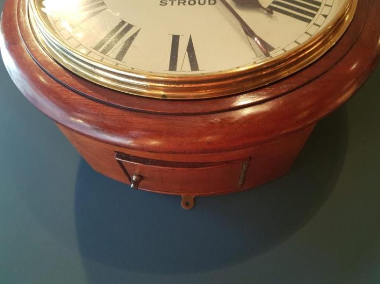 Mid Victorian Mahogany 12" Fusee Dial Wall Clock - Image 4