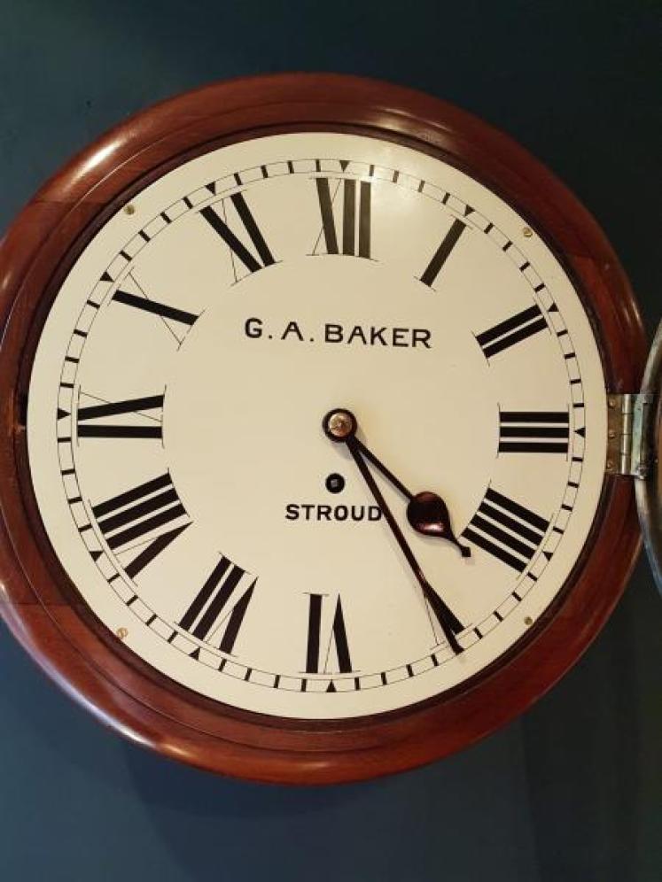 Mid Victorian Mahogany 12" Fusee Dial Wall Clock - Image 5