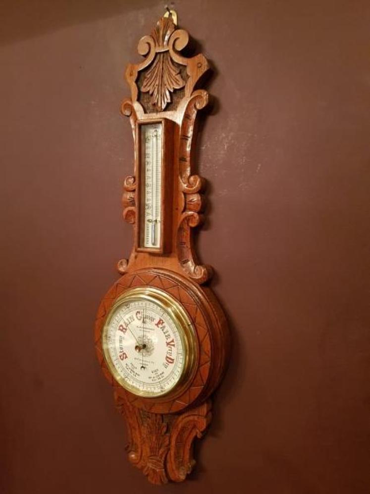 Small Superior Quality London Made Banjo Barometer - Image 4