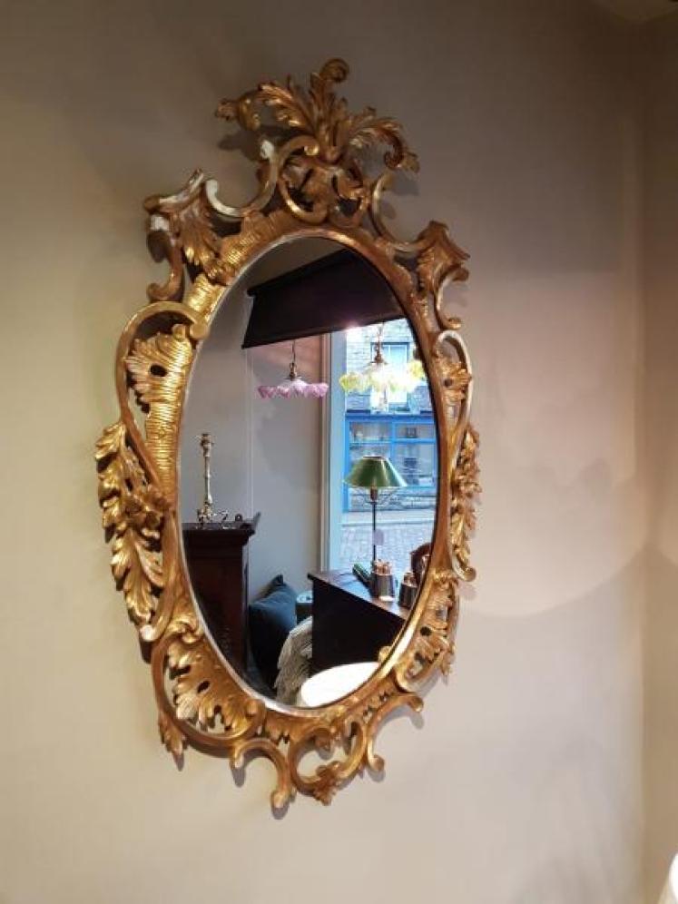 Victorian Timber Gilt Florentine Framed Mirror - Image 1
