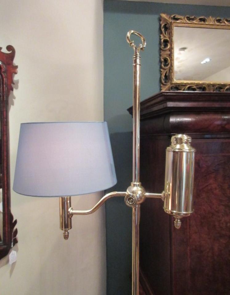 Edwardian Period Brass Rise & Fall Lamp Standard - Image 1