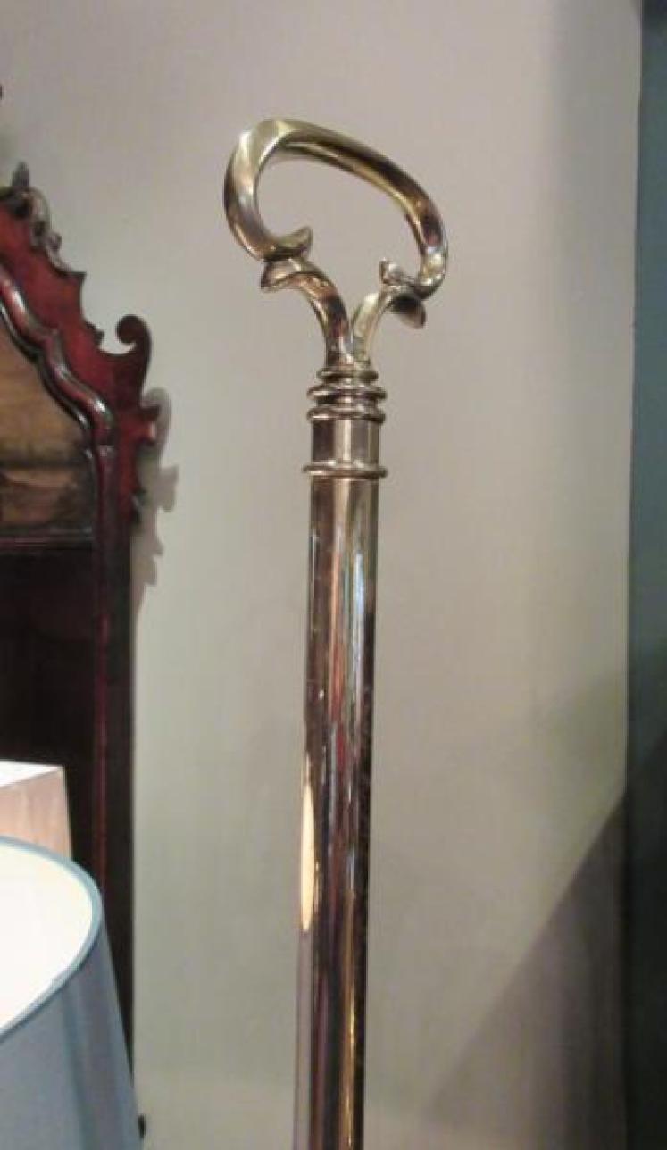 Edwardian Period Brass Rise & Fall Lamp Standard - Image 4