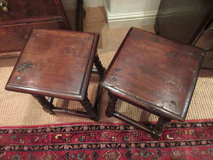 Pair of George III Period Fruitwood & Oak Joint Stools - Image 2