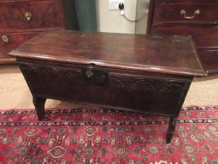 Superb George I Period Oak Six Plank Coffer.c.1720 - Image 1