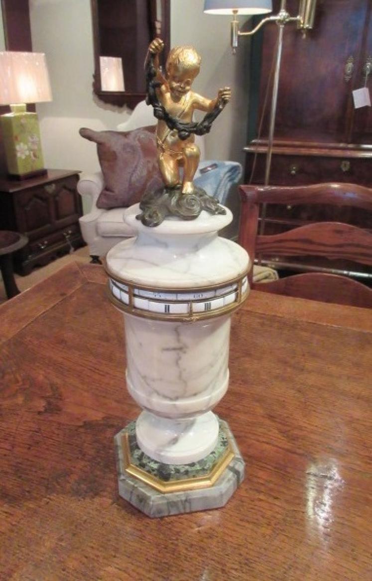 Superb Rare 19th Century Marble Rotating Clock - Image 1