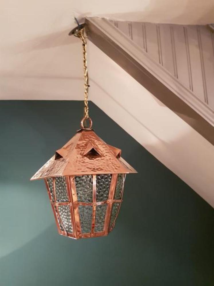 Arts and Crafts Copper Hall Lantern - Image 1