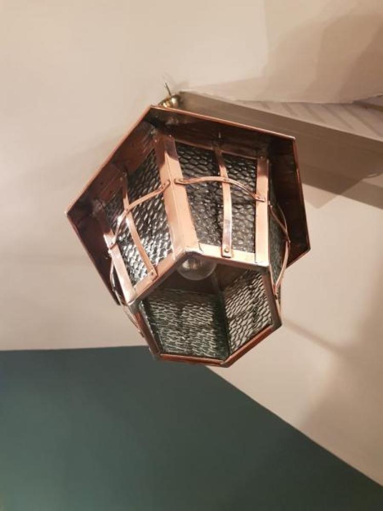 Arts and Crafts Copper Hall Lantern - Image 4