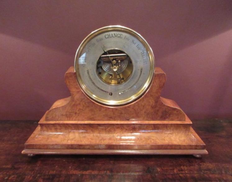 Superb Mid Victorian 8" Bronze Marine Barometer in Stand - Image 1